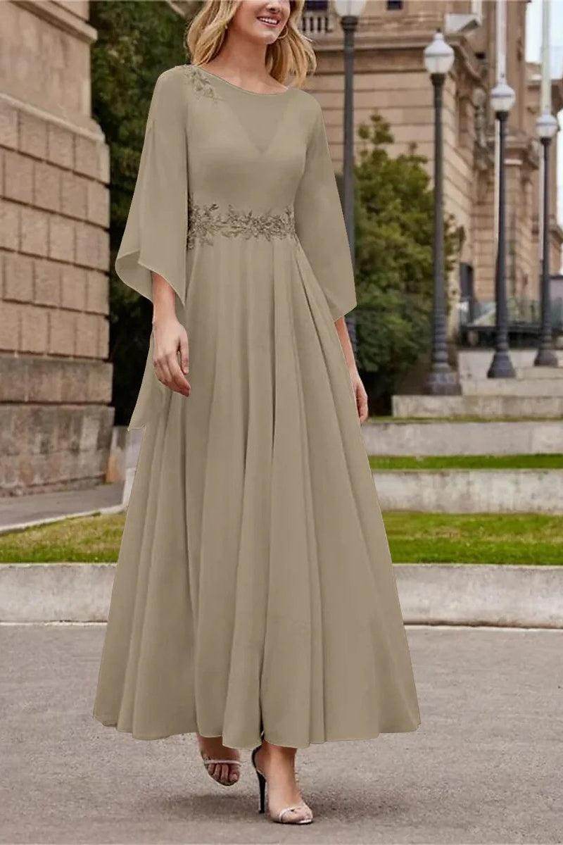 A Line Princess Jewel Neck Ankle Length Sequins Mother Dresses CM0355 - COCOMELODY