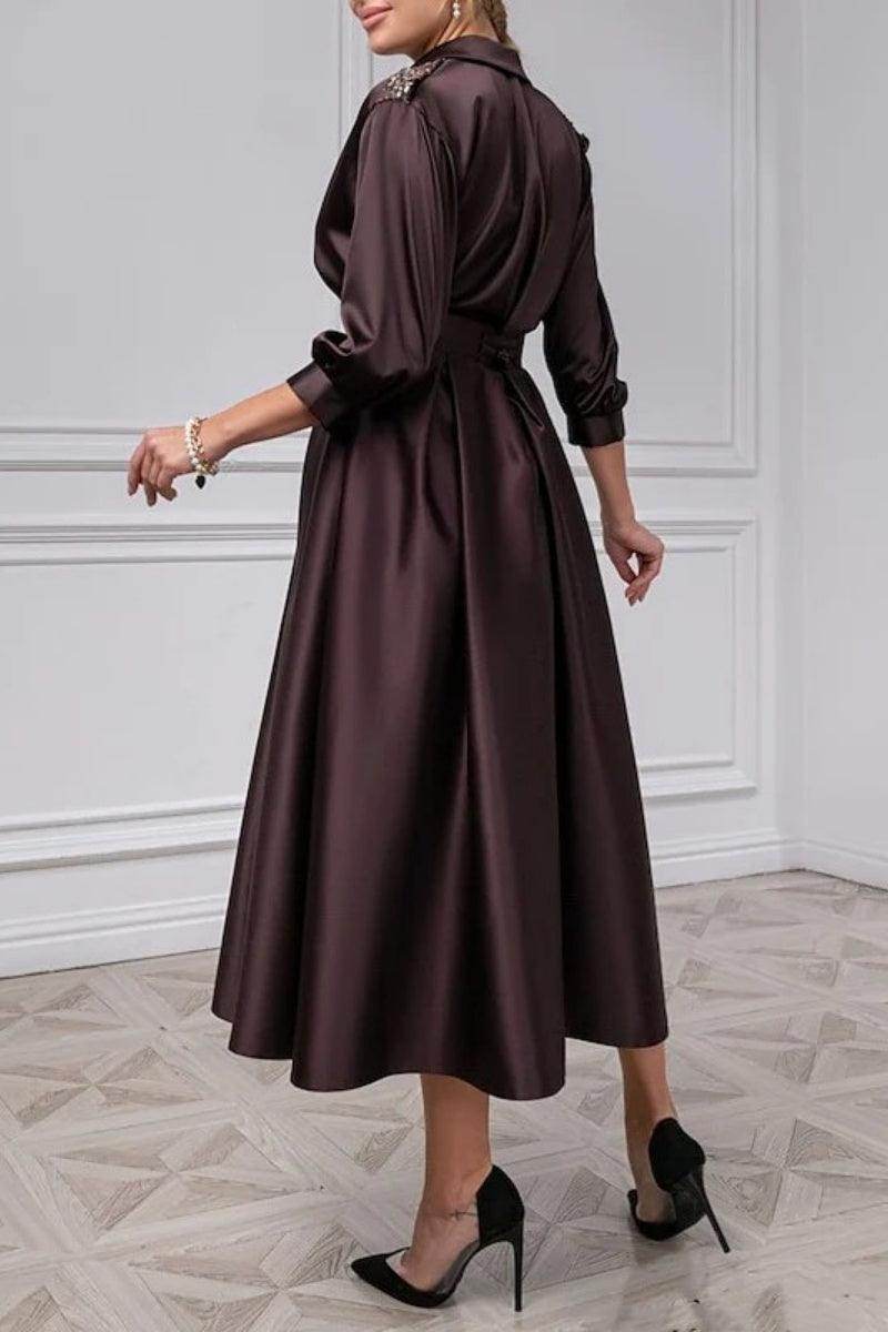 A Line Princess V Neck 3/4 Sleeves Mother Of The Bride Dresses CM0360 - COCOMELODY