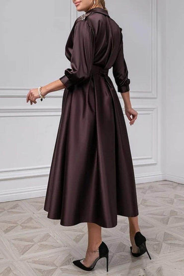 A Line Princess V Neck 3/4 Sleeves Mother Of The Bride Dresses CM0360 - COCOMELODY