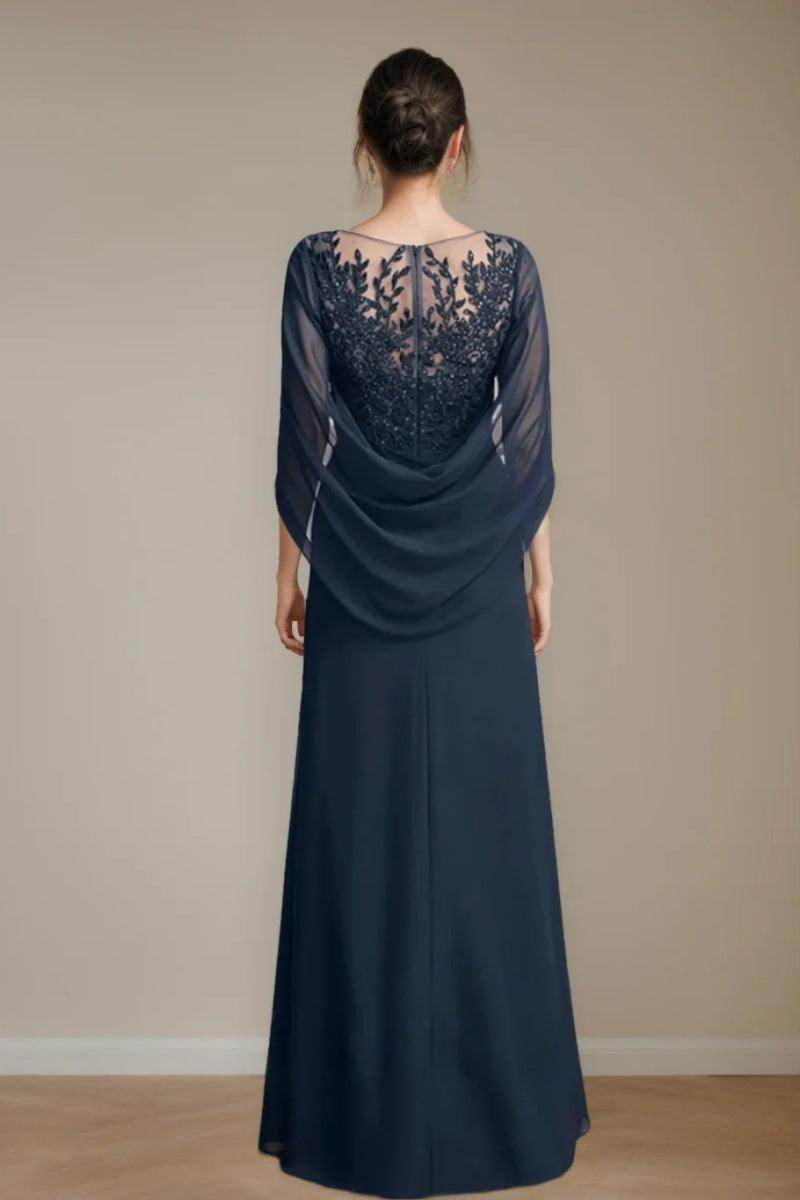 A Line Scoop Floor Length Sequins Mother of the Bride Dresses CM0369 - COCOMELODY