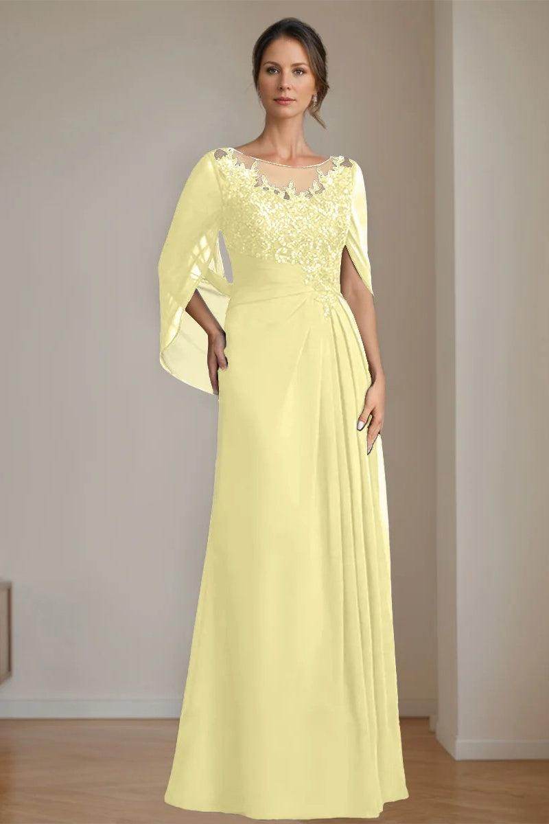A Line Scoop Floor Length Sequins Mother of the Bride Dresses CM0369 - COCOMELODY