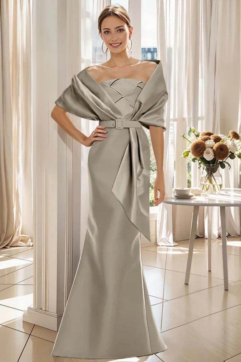 Trumpet 2 Pieces Floor Length Mother of the Bride Dresses CM0370 - COCOMELODY
