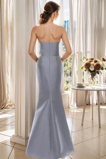 Mermaid Strapless Sleeveless Floor Length Mother Dresses CM0371 - COCOMELODY