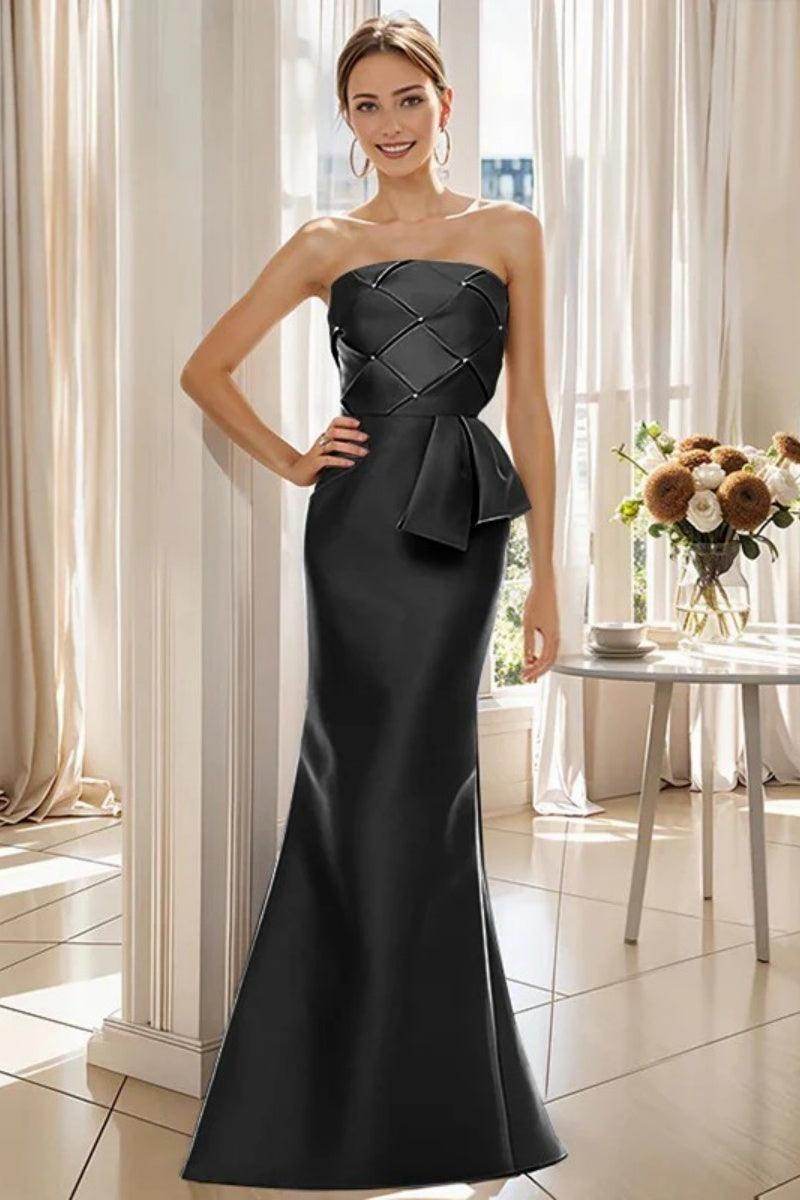 Mermaid Strapless Sleeveless Floor Length Mother Dresses CM0371 - COCOMELODY