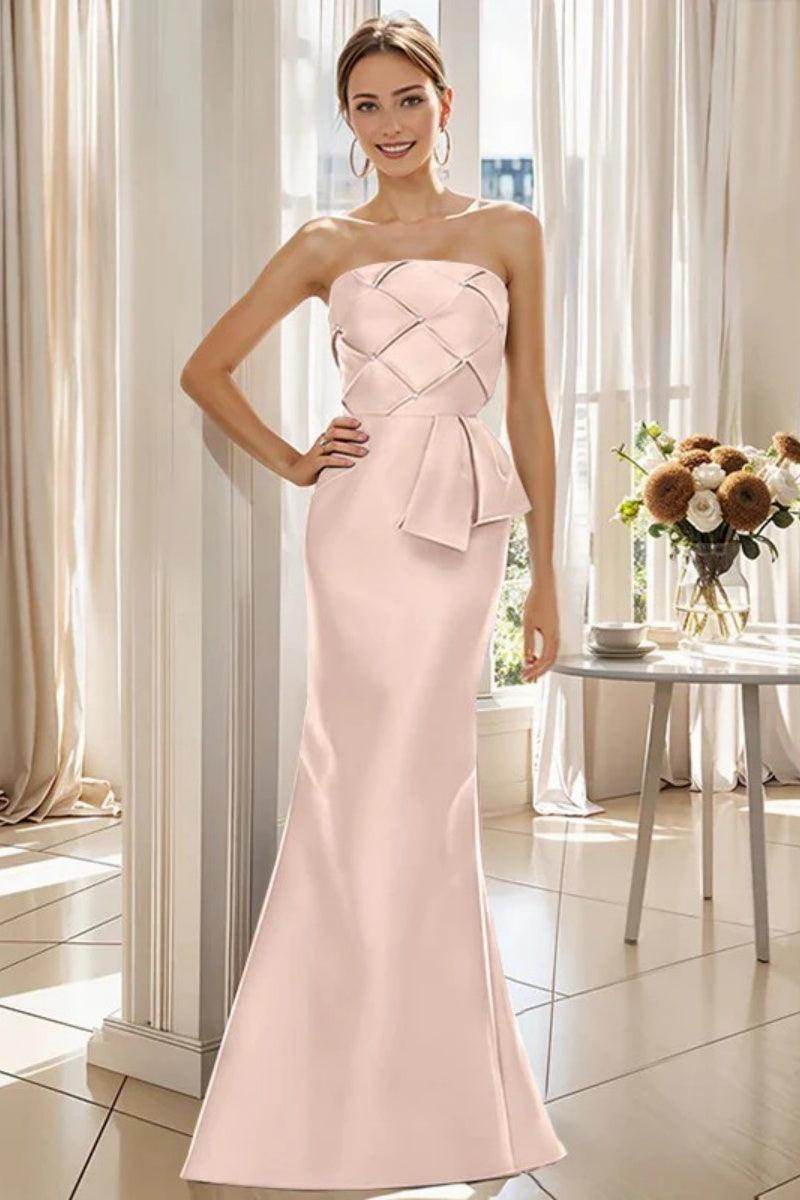 Mermaid Strapless Sleeveless Floor Length Mother Dresses CM0371 - COCOMELODY