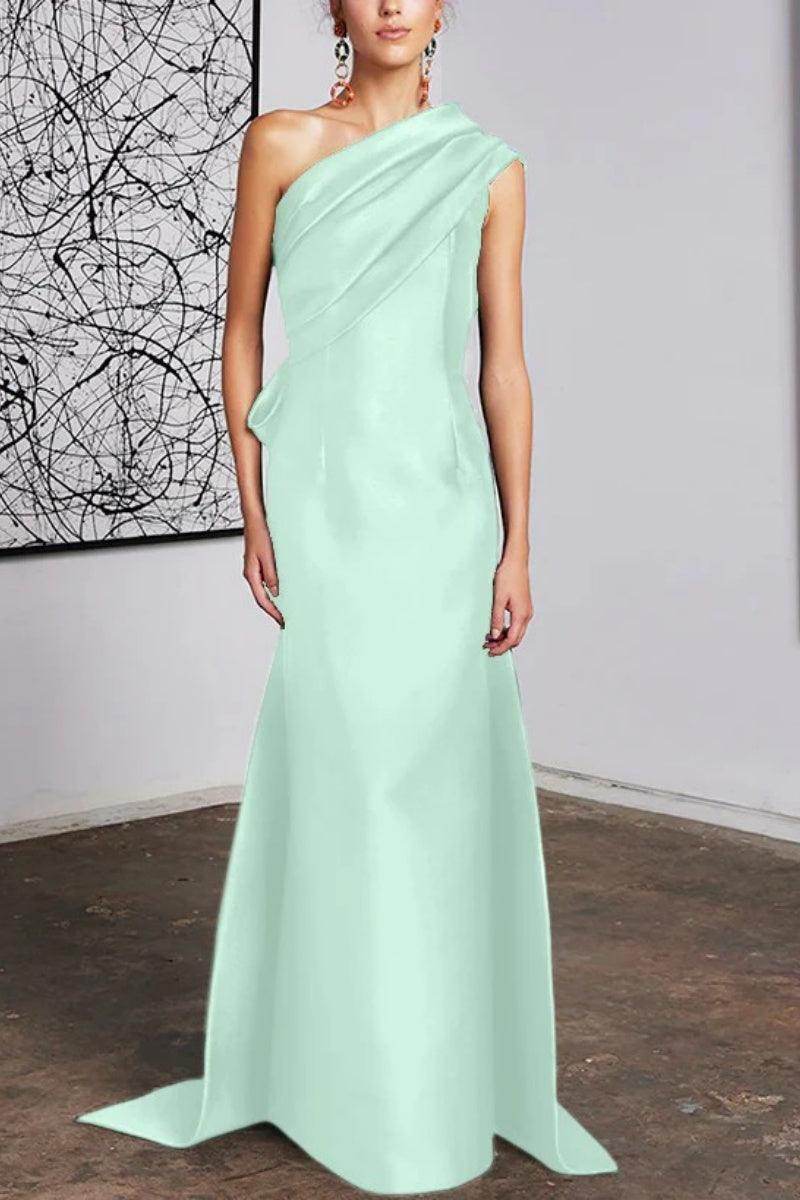 Sheath Column One Shoulder Mother of the Bride Dresses CM0372 - COCOMELODY