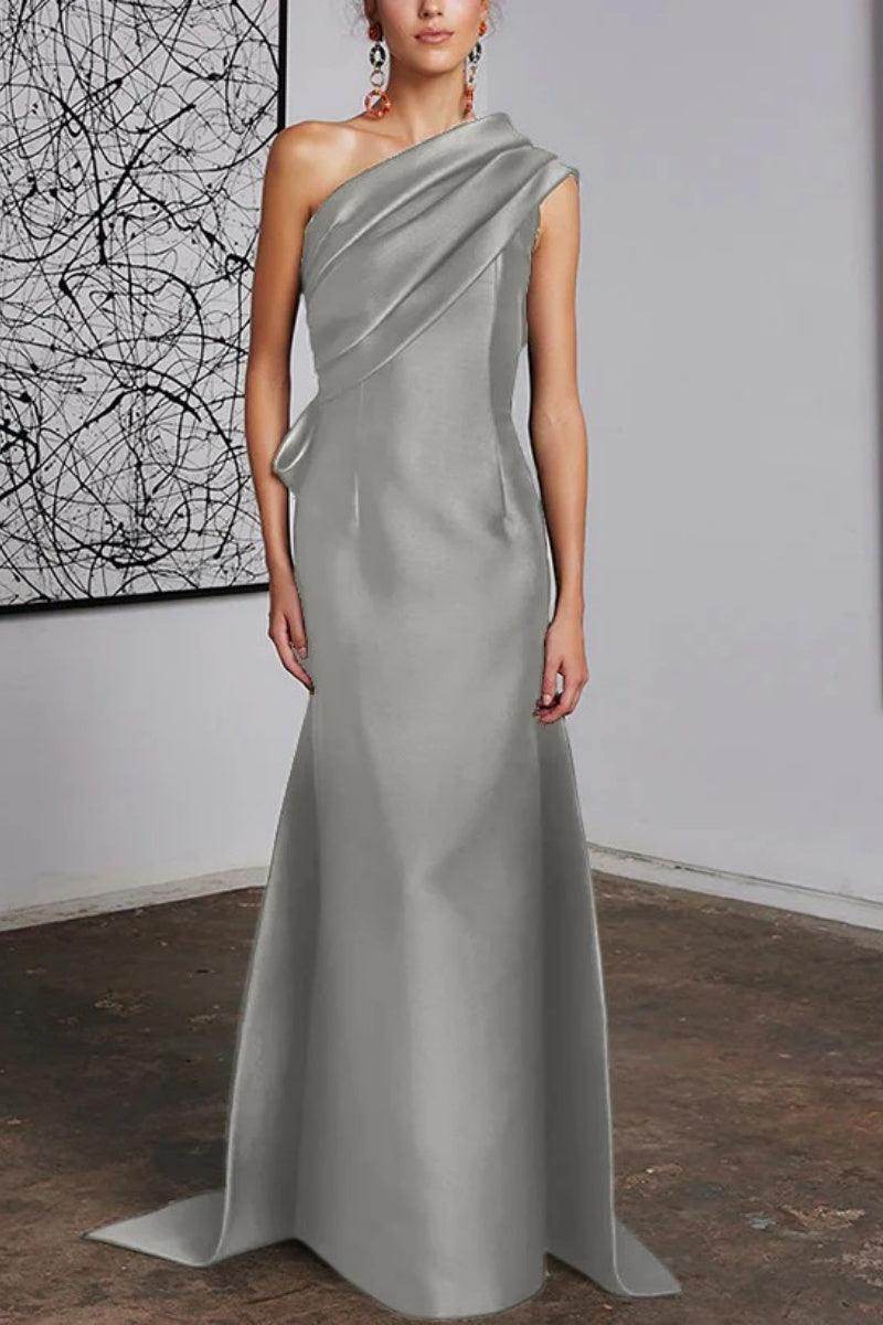 Sheath Column One Shoulder Mother of the Bride Dresses CM0372 - COCOMELODY