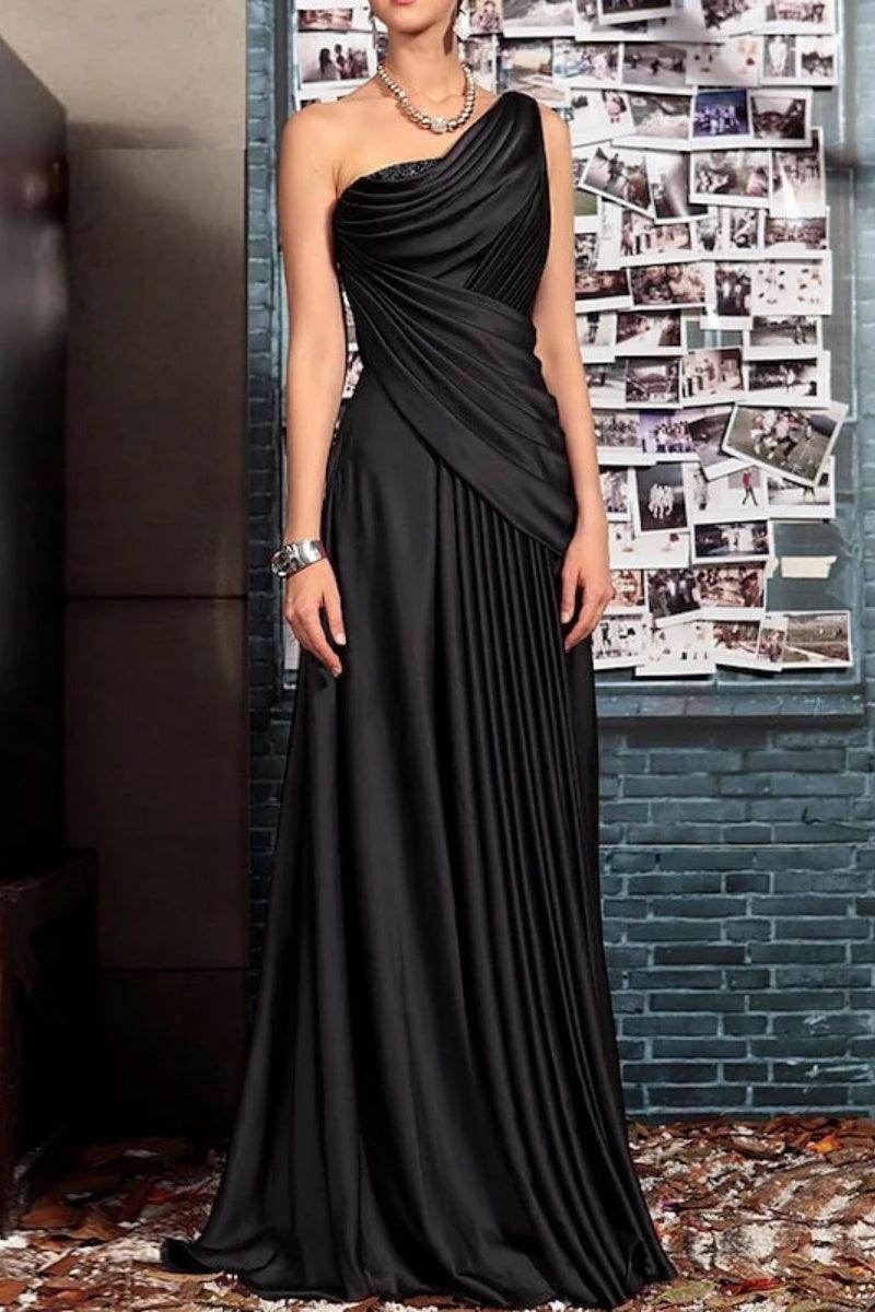 Sheath One Shoulder Sleeveless Floor Length Mother Dresses CM0373 - COCOMELODY