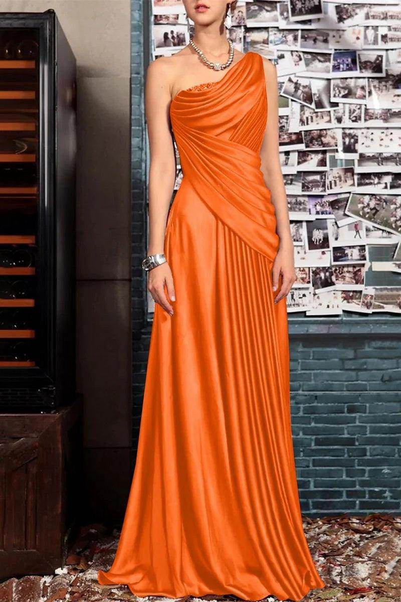 Sheath One Shoulder Sleeveless Floor Length Mother Dresses CM0373 - COCOMELODY