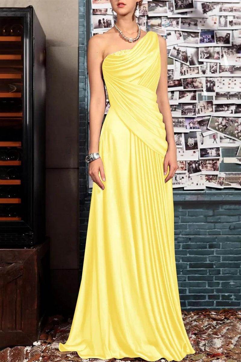 Sheath One Shoulder Sleeveless Floor Length Mother Dresses CM0373 - COCOMELODY