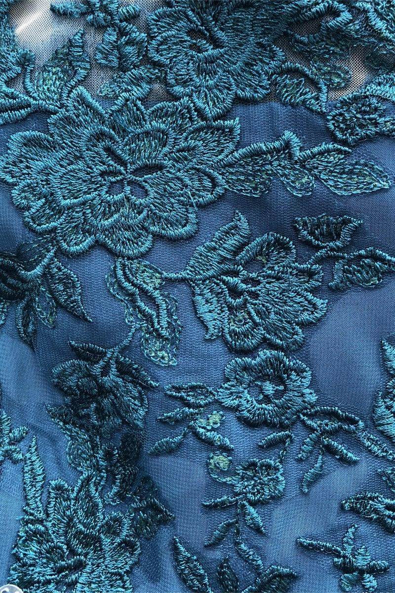 A Line Jewel Neck 3/4 Length Sleeves Floor Length Mother Dresses CM0375 - COCOMELODY