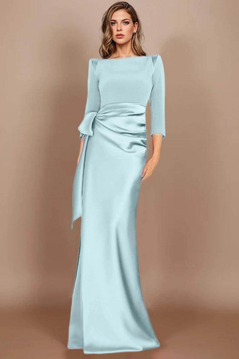 Sheath Scoop 3/4 Length Sleeves Floor Length Mother Dresses CM0380 - COCOMELODY