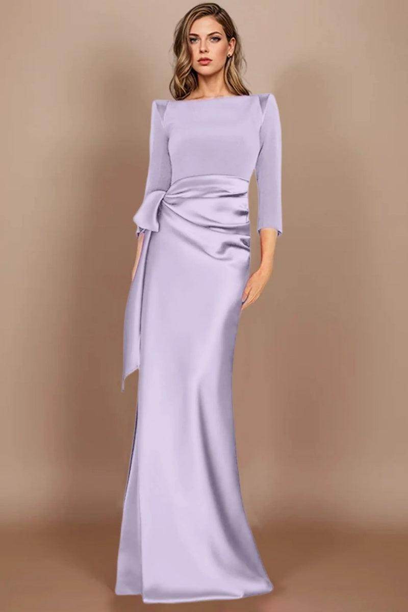 Sheath Scoop 3/4 Length Sleeves Floor Length Mother Dresses CM0380 - COCOMELODY