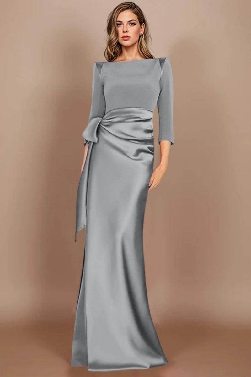 Sheath Scoop 3/4 Length Sleeves Floor Length Mother Dresses CM0380 - COCOMELODY