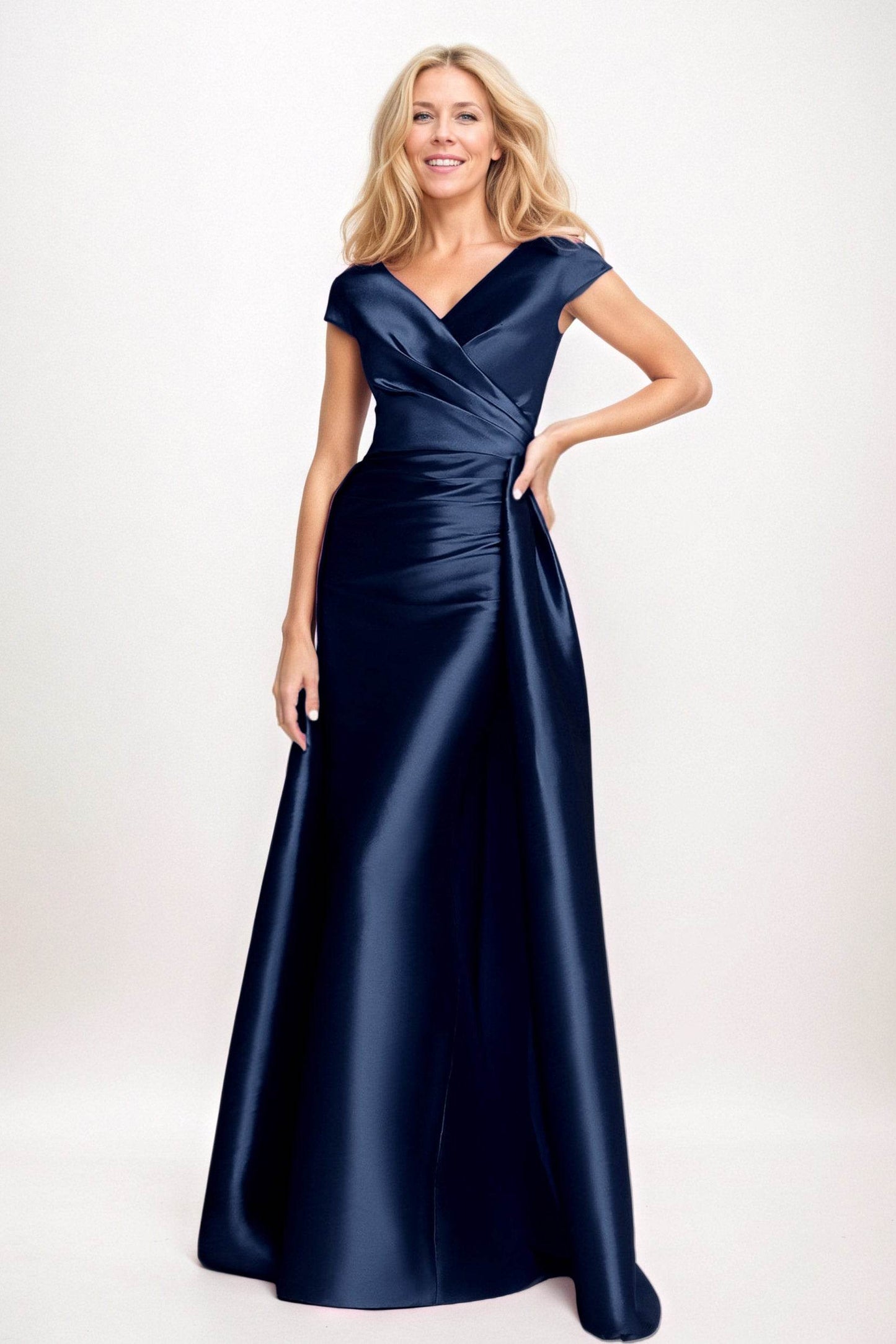 Trumpet-Mermaid Maxi Satin Mother of the Bride Dresses CM0382 - COCOMELODY