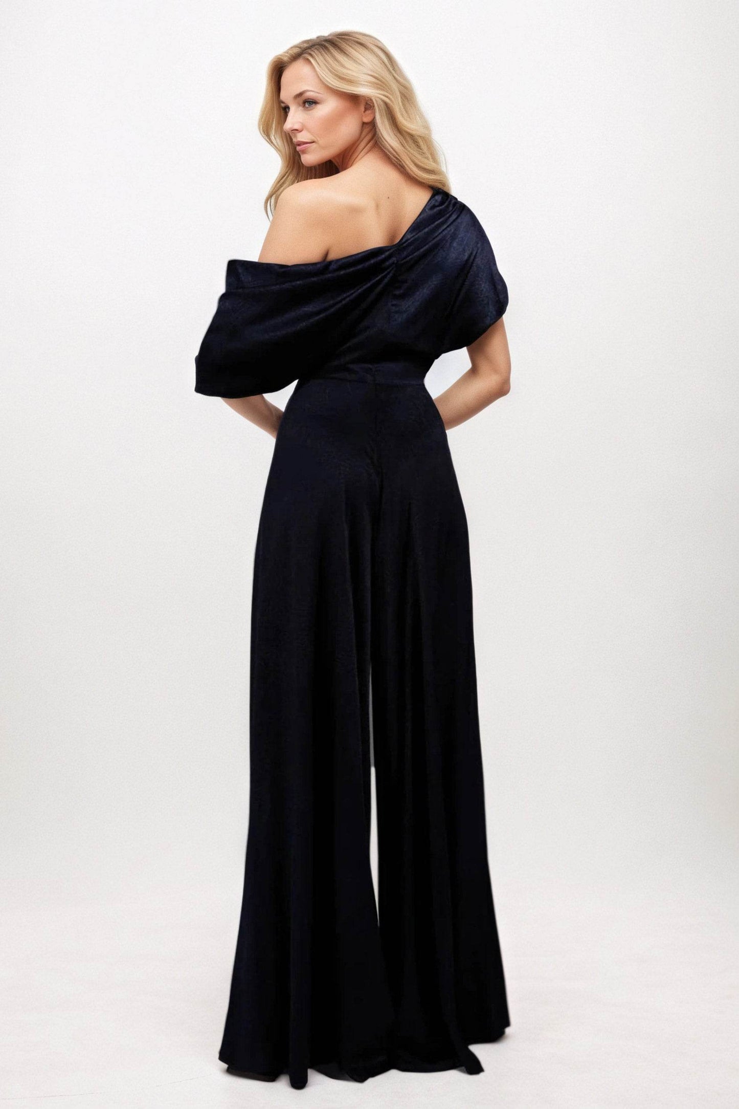 Jumpsuit Maxi Elastic Satin Chiffon Mother of the Bride Dresses CM0391 - COCOMELODY