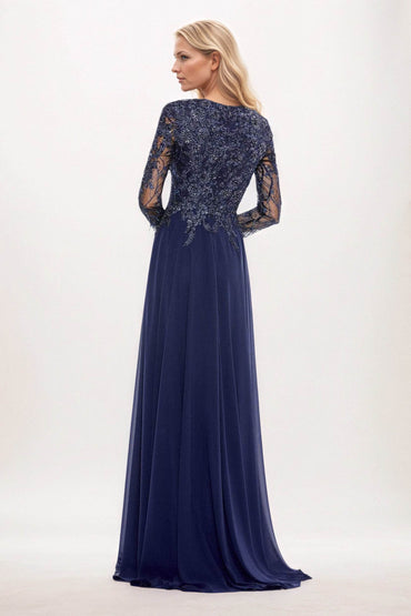 A-Line Maxi Chiffon Mother of the Bride Dresses CM0396 - COCOMELODY