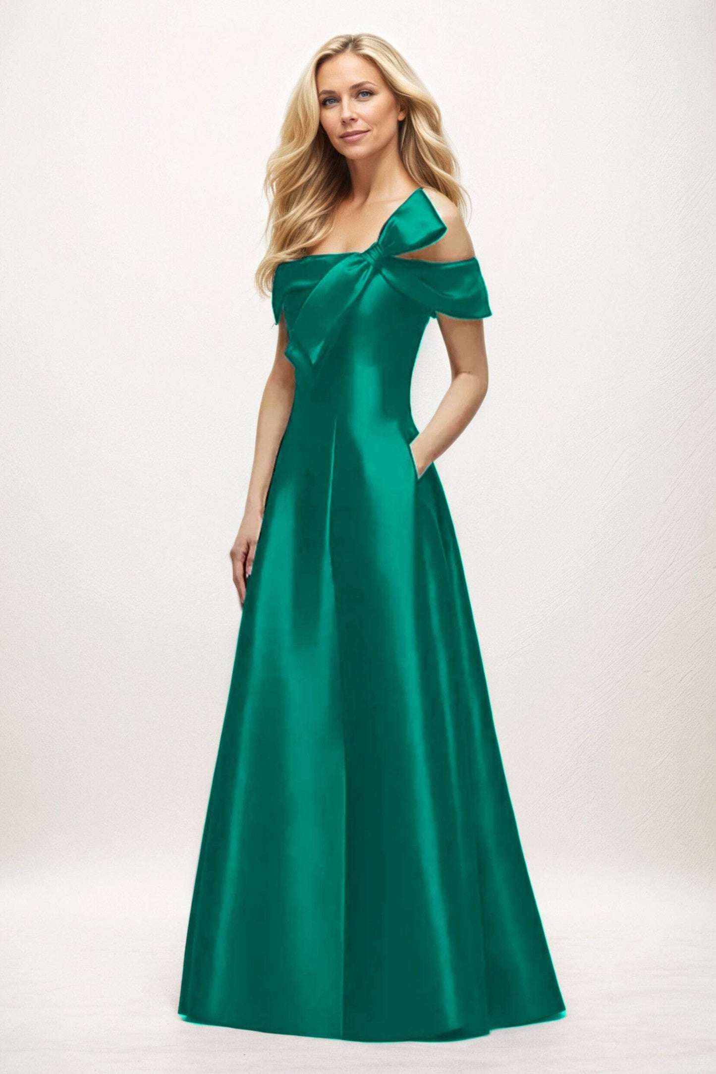 A-Line Maxi Satin Mother of the Bride Dresses CM0397 - COCOMELODY