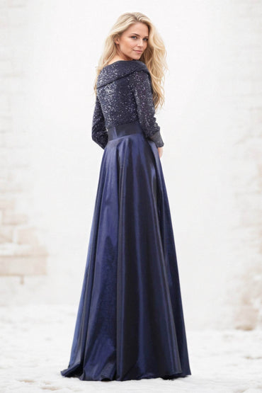 A-Line Maxi Sequined Mother of the Bride Dresses CM0399 - COCOMELODY