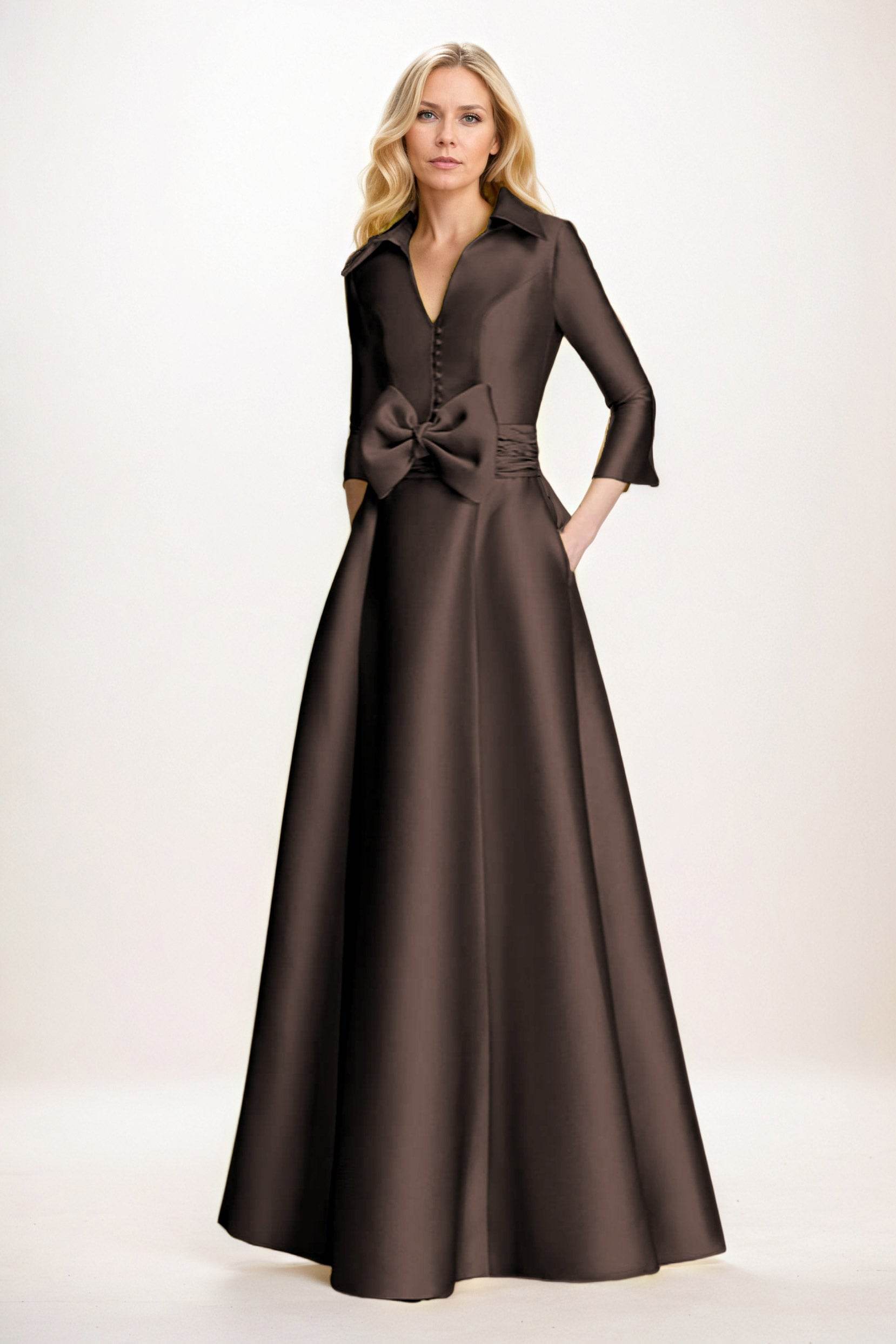 A-Line Maxi Satin Mother of the Bride Dresses COCOMELODY CM0402, Olive Green A-Line Maxi Satin Mother of the Bride Dresses COCOMELODY CM0402, Olive Green