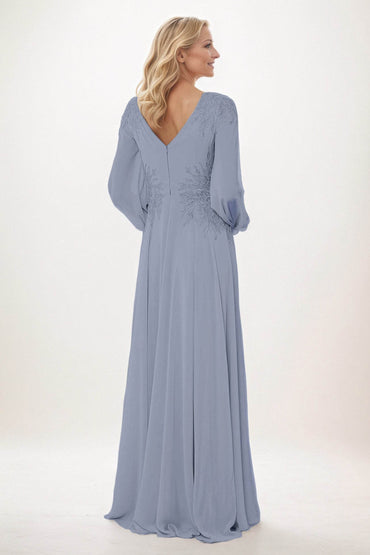 A-Line Maxi Chiffon Mother of the Bride Dresses CM0405 - COCOMELODY