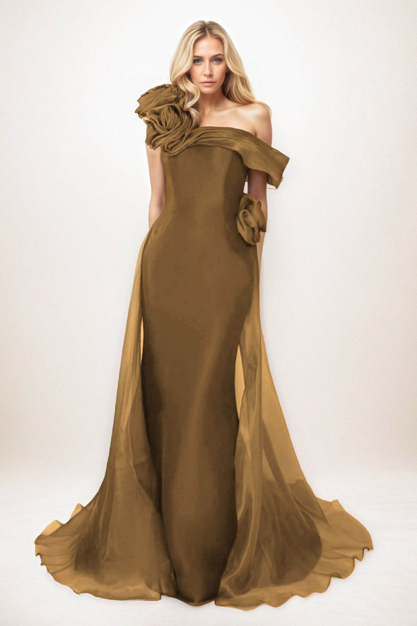 Trumpet-Mermaid Maxi Organza Mother of the Bride Dresses CM0406 - COCOMELODY