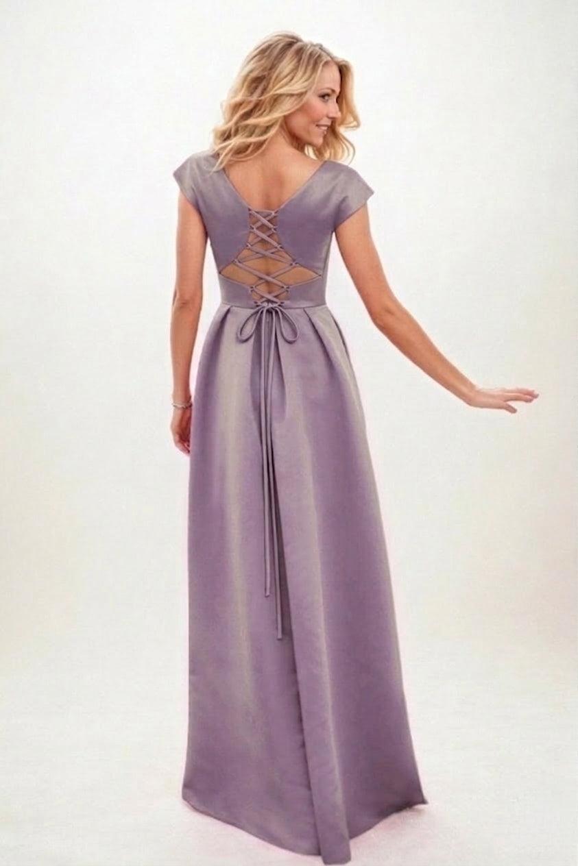 A-Line Maxi Satin Mother of the Bride Dresses CM0408 - COCOMELODY