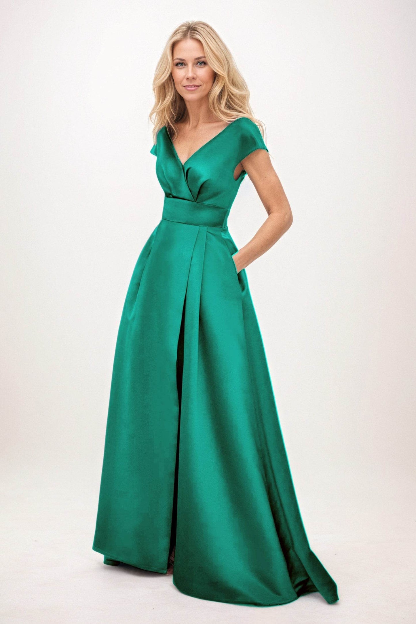 A-Line Maxi Satin Mother of the Bride Dresses CM0408 - COCOMELODY