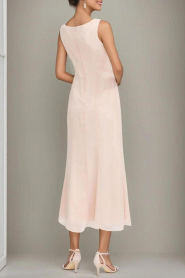 A-Line Tea Length Chiffon Mother of the Bride Dress CM0433