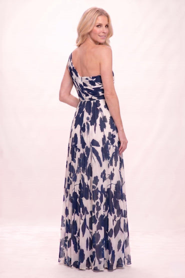 A-Line Maxi Printed Chiffon Mother of the Bride Dress CM0450 - Pink - COCOMELODY