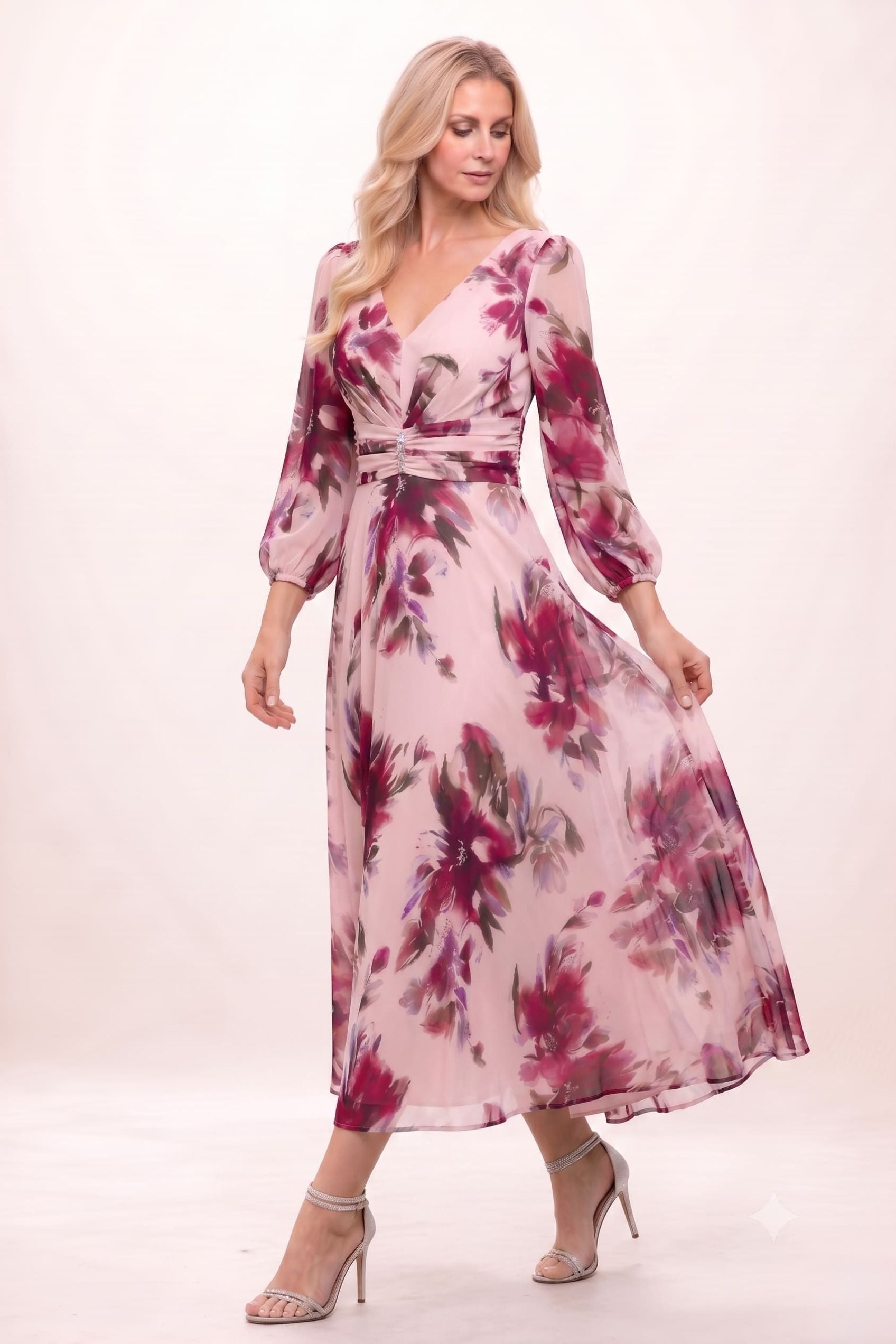 ankle length semi formal dresses A-Line Dress Floor Length Ankle Length Cocktail Dress Mother of the Bride Dress Long Sleeve V Neck Elegant Luxurious Sparkle & Shine Formal Wedding