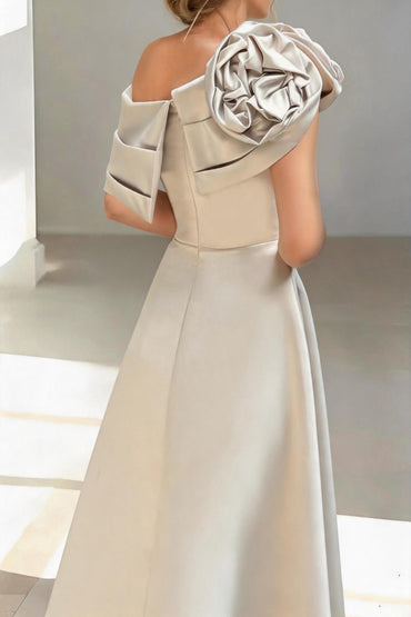 A-Line Floor Length Satin Mother of the Bride Dress CM0452