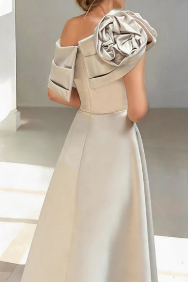 A-Line Floor Length Satin Mother of the Bride Dress CM0452 - Champagne - COCOMELODY