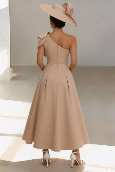 A-Line Ankle Length Satin Mother of the Bride Dress CM0458 - Soft Blush - COCOMELODY