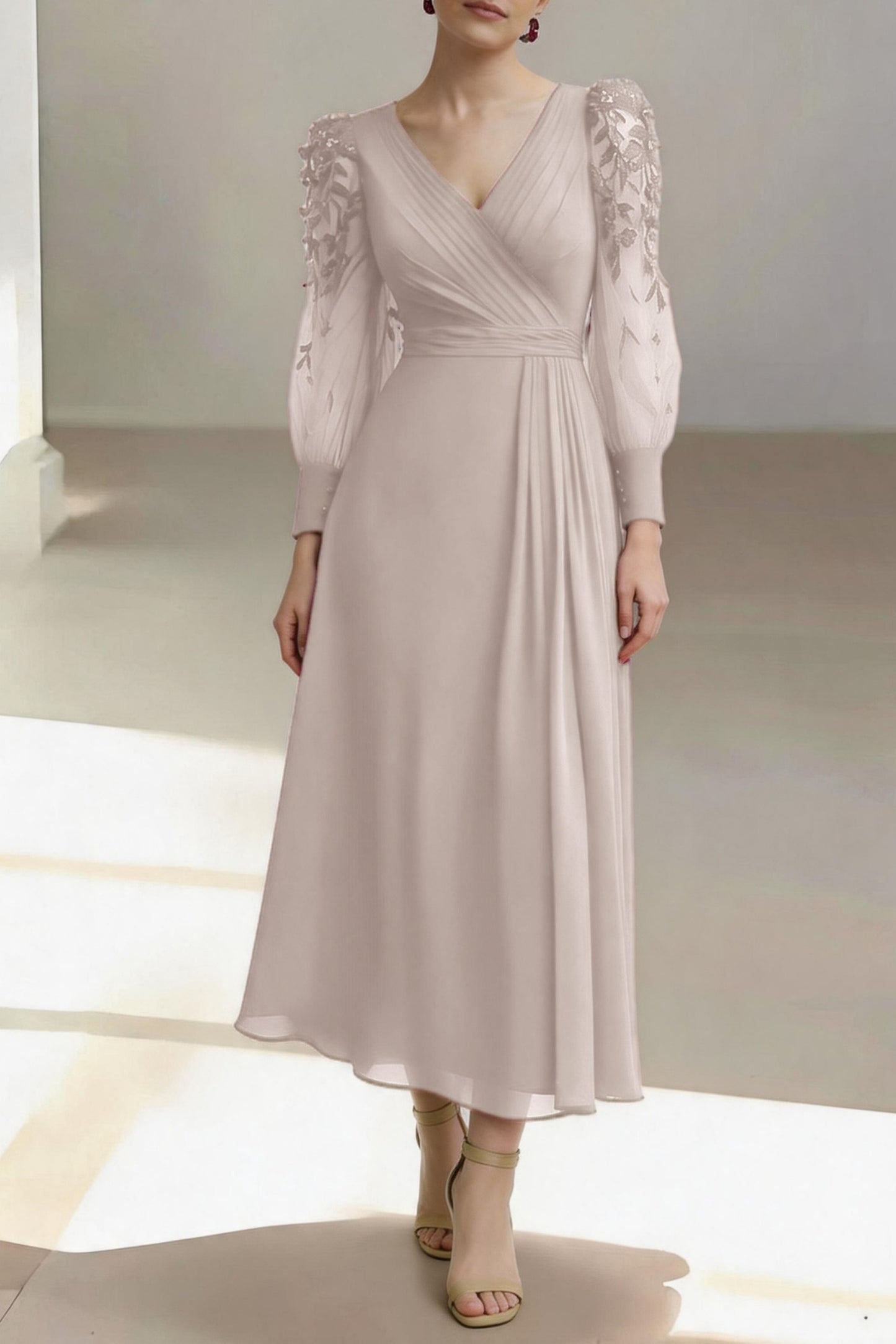 Sheath-Column Ankle Length Chiffon Mother of the Bride Dress CM0462