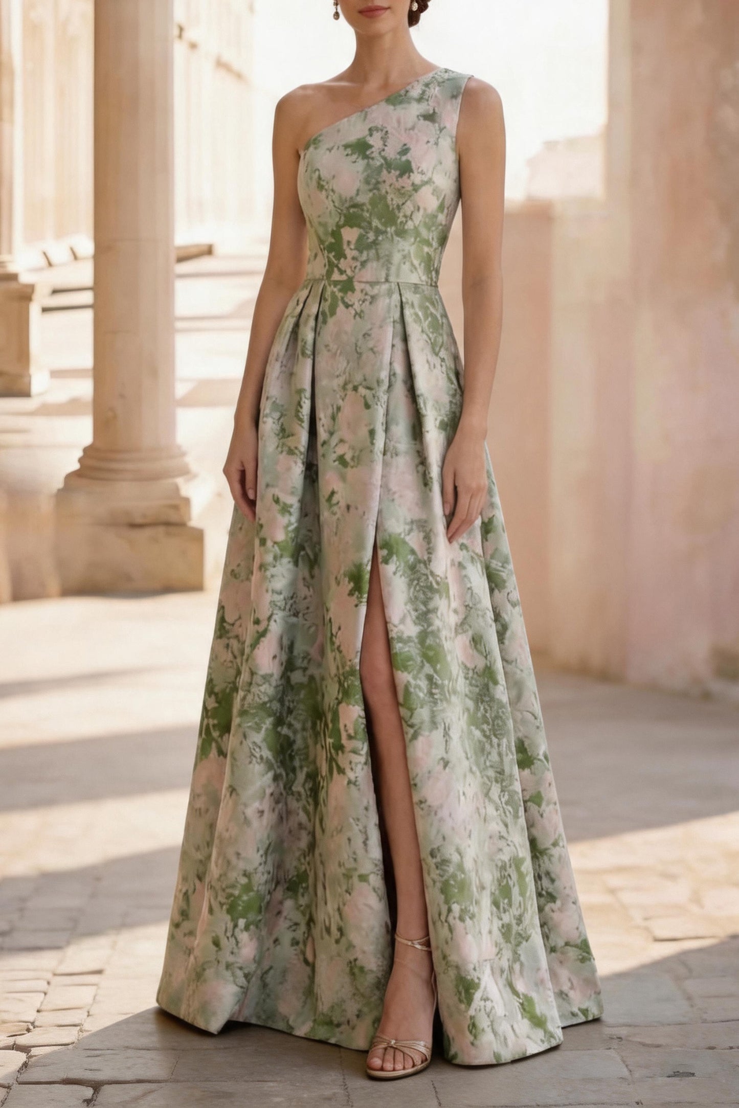A-Line Floor Length Jacquard Mother of the Bride Dress CM0463