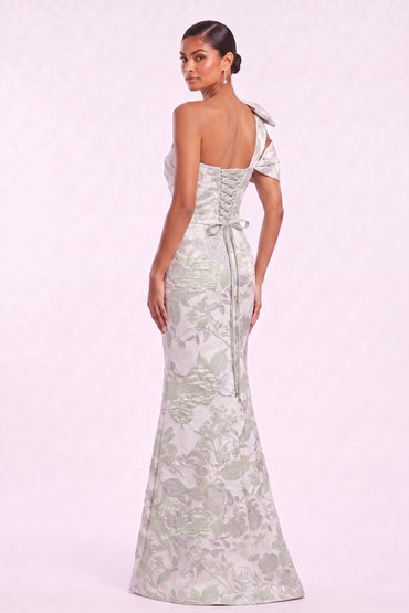 Trumpet-Mermaid Floor Length Jacquard Mother of the Bride Dress CM0478