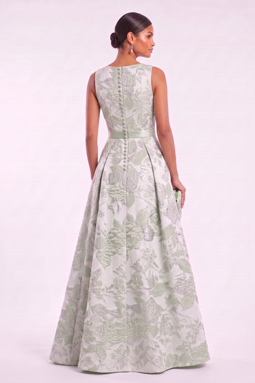 A-Line Floor Length Jacquard Mother of the Bride Dress CM0479