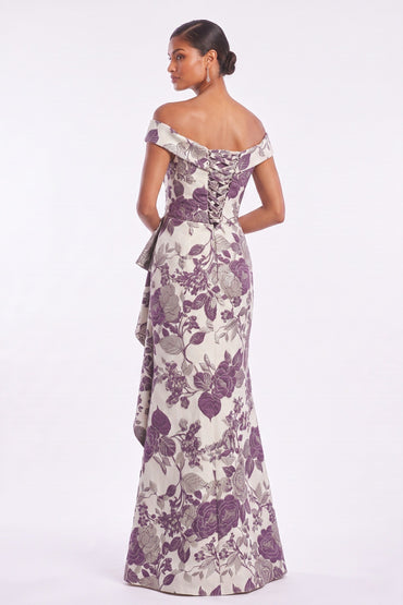 Sheath-Column Floor Length Jacquard Mother of the Bride Dress CM0484
