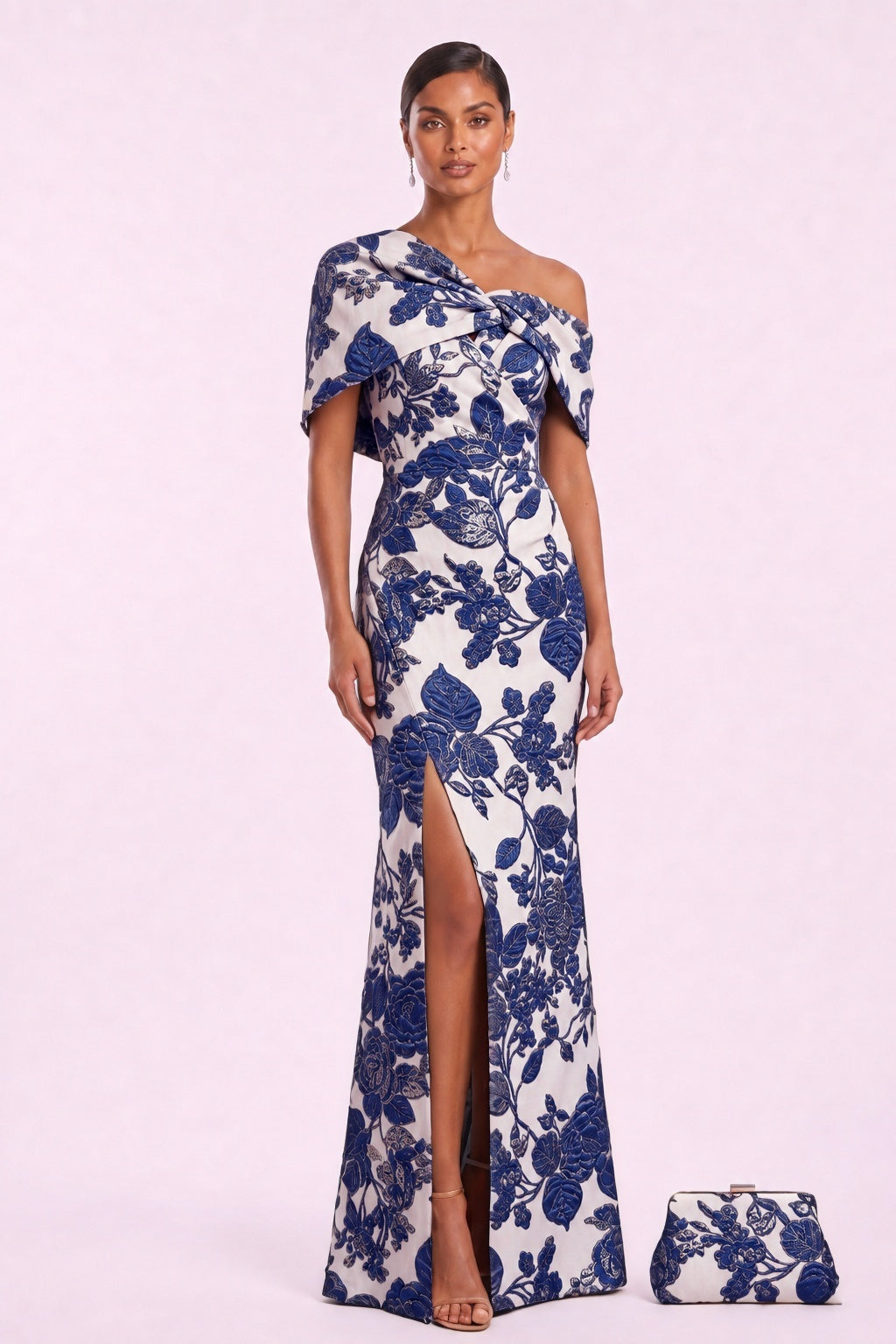 Sheath-Column Floor Length Jacquard Mother of the Bride Dress CM0485