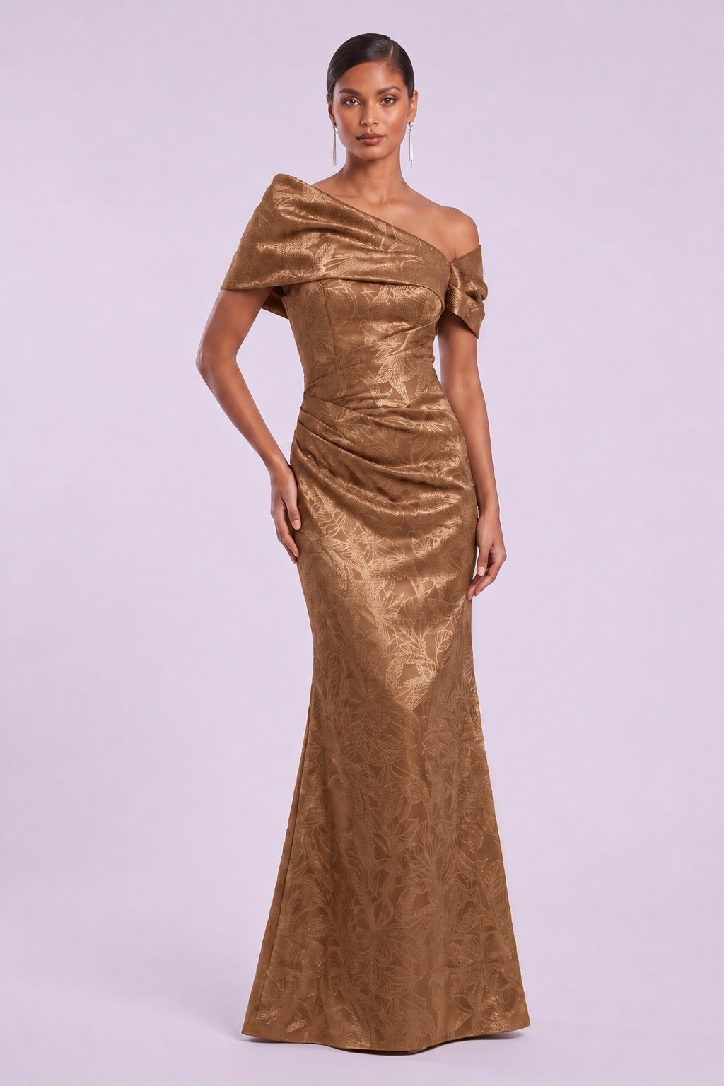 Sheath-Column Floor Length Jacquard Mother of the Bride Dress CM0487
