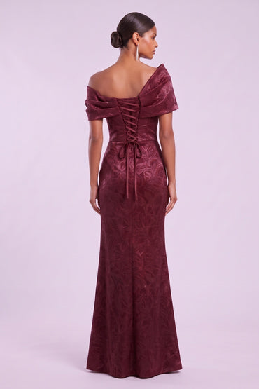 Sheath-Column Floor Length Jacquard Mother of the Bride Dress CM0487