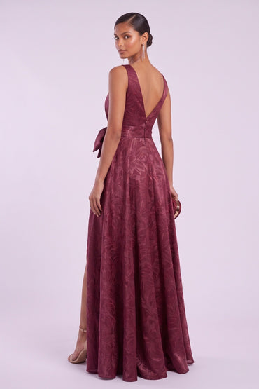 A-Line Floor Length Jacquard Mother of the Bride Dress CM0488