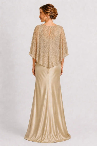 Trumpet-Mermaid Floor Length Stretch Satin Mother of the Bride Dress CM0506