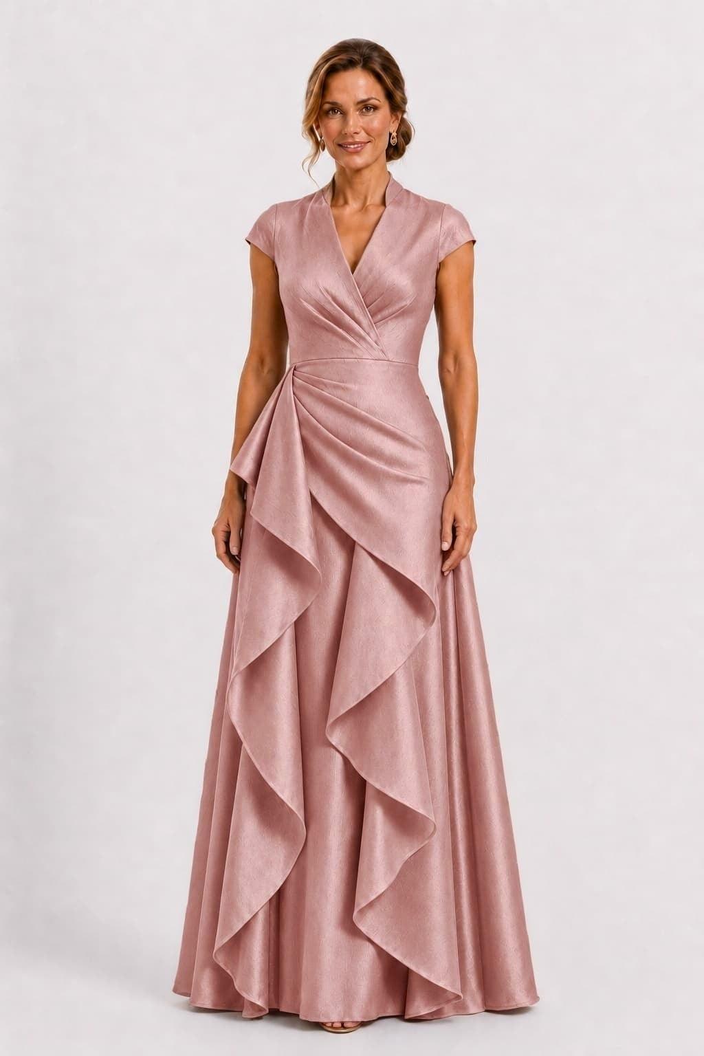 A-Line Floor Length Polyester Mother of the Bride Dress CM0516
