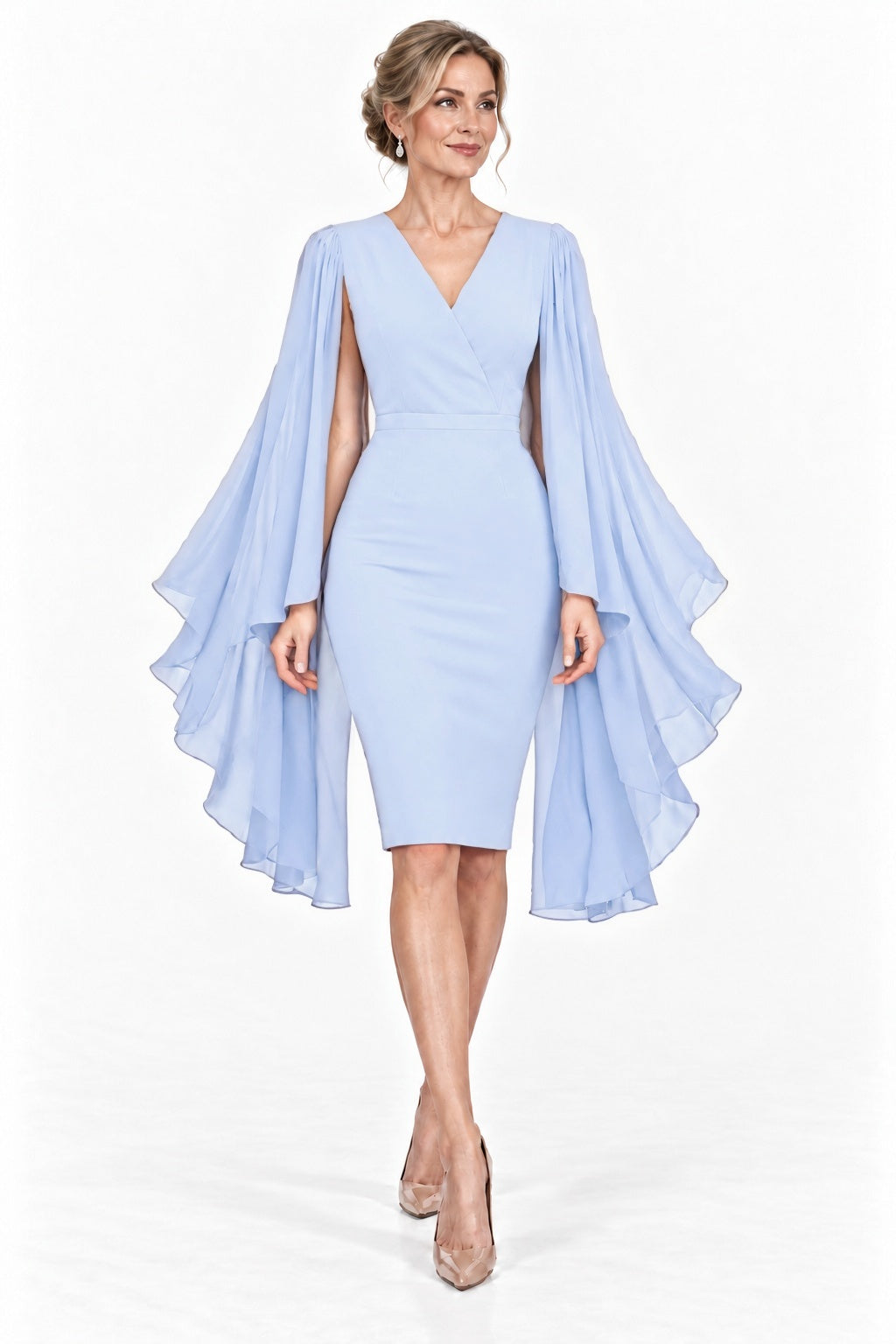 Sheath-Column Knee Length Elastic Cloth Mother of the Bride Dress CM0524