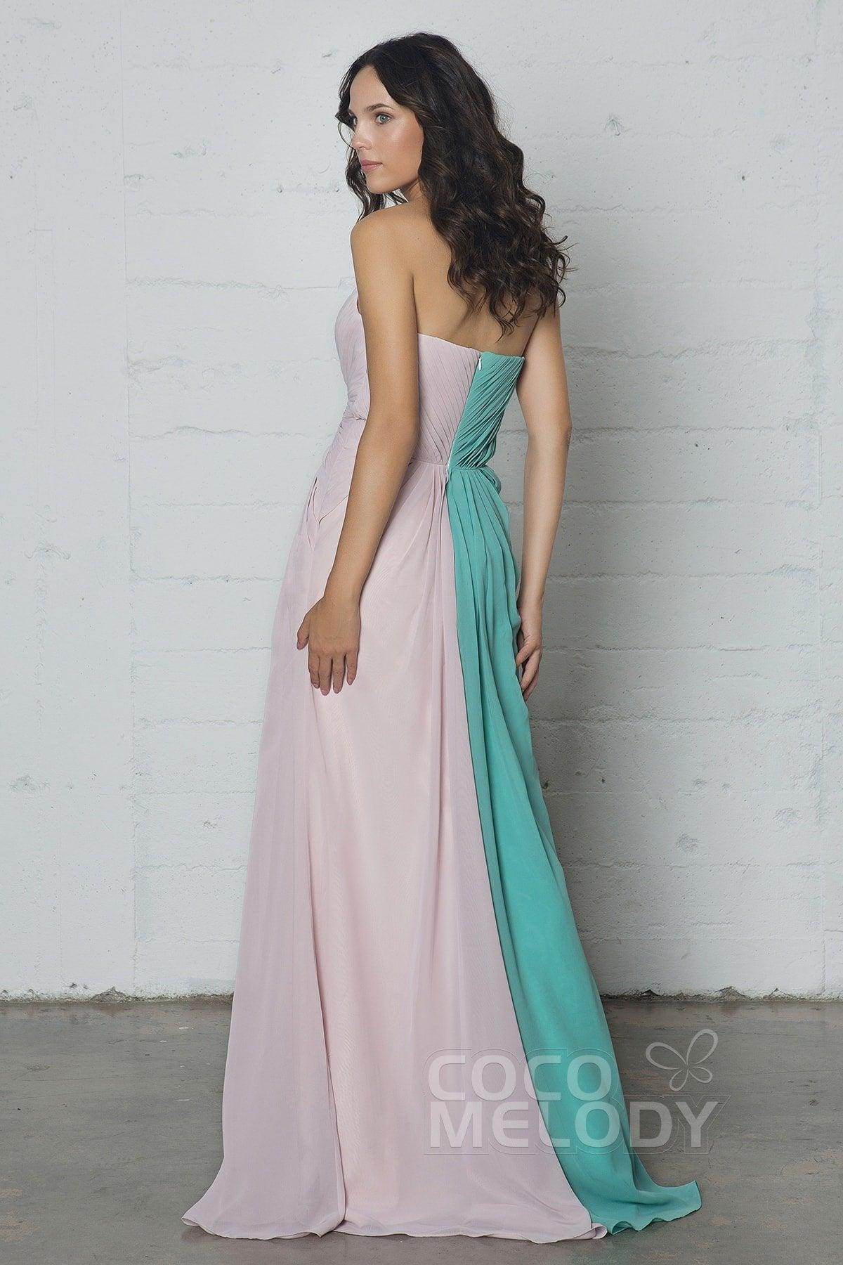 Sheath-Column Floor Length Chiffon Dress COZF17003 - COCOMELODY