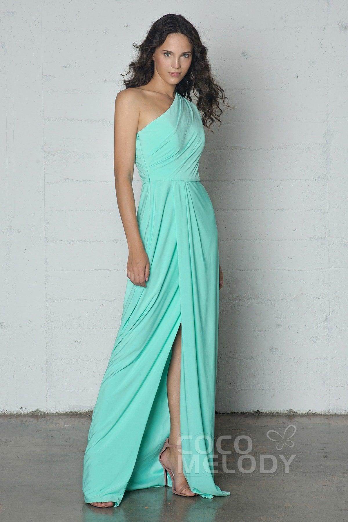 Sheath-Column Floor Length Knitted Fabric Dress COZF17010 - COCOMELODY