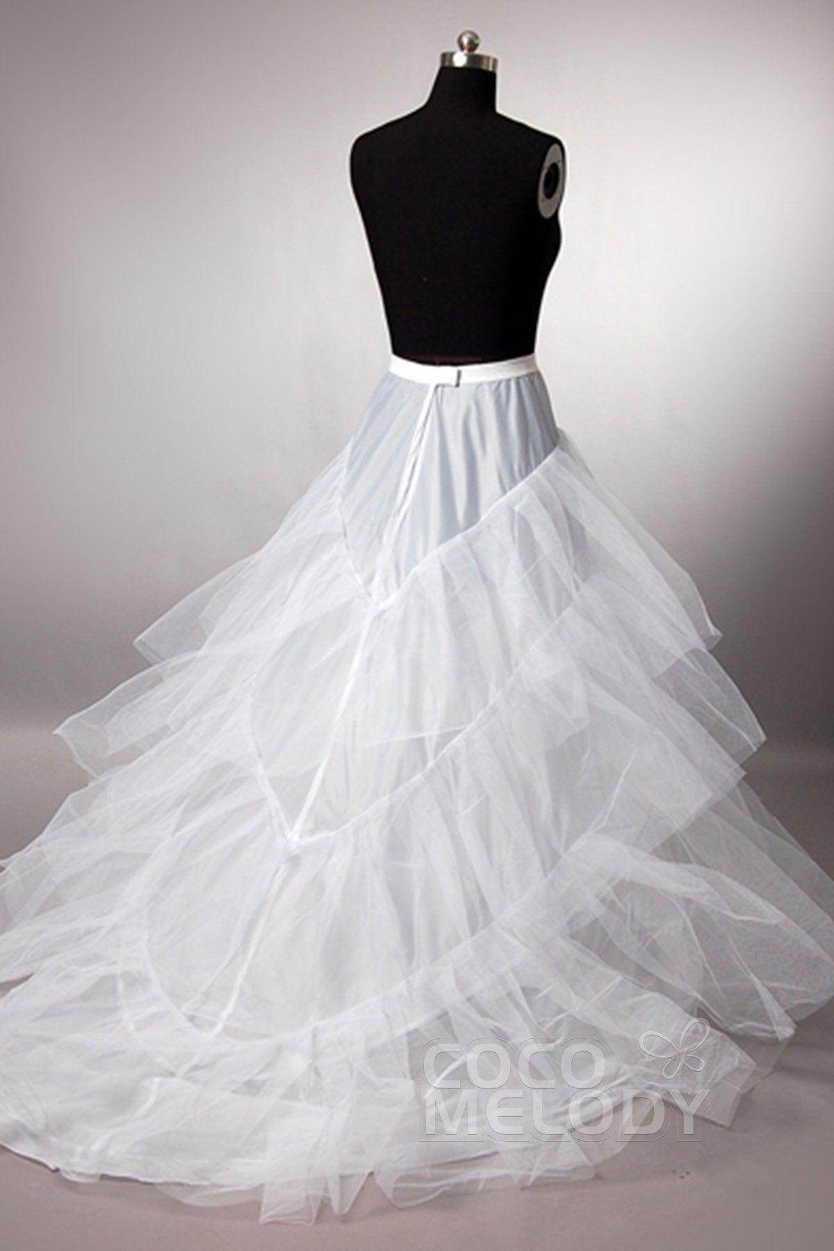 a line dress with petticoat Court Train Mermaid Trumpet Gown Petticoats COCOMELODY CP0013004