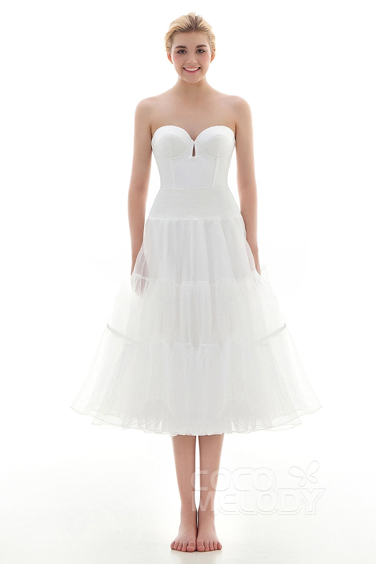 A-Line Tea Length Slip Organza Wedding Petticoats CP001600B